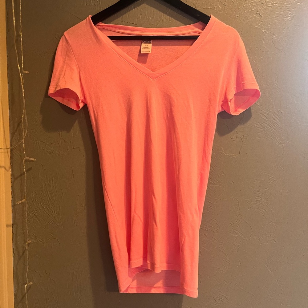 PINK Victoria's Secret Fitted Pink Short Sleeve T-Shirt
